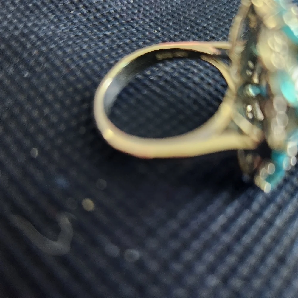 Aquamarine Ring, Sterling Silver Ring for Women, Boho Ring with Stone Blue Gemst - Picture 4 of 7